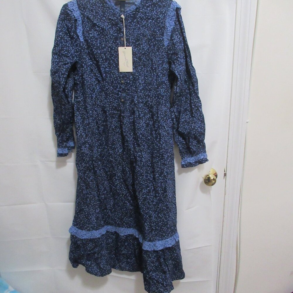 Universal Threads Prairie Style Blue Dress cottagecore Small Navy floral